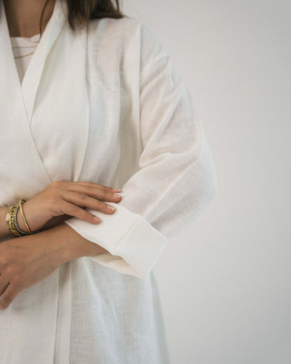 Linen Cardigan White