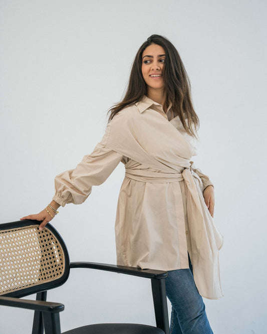 Wrapped Shirt Beige