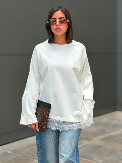 Cotton lace white top
